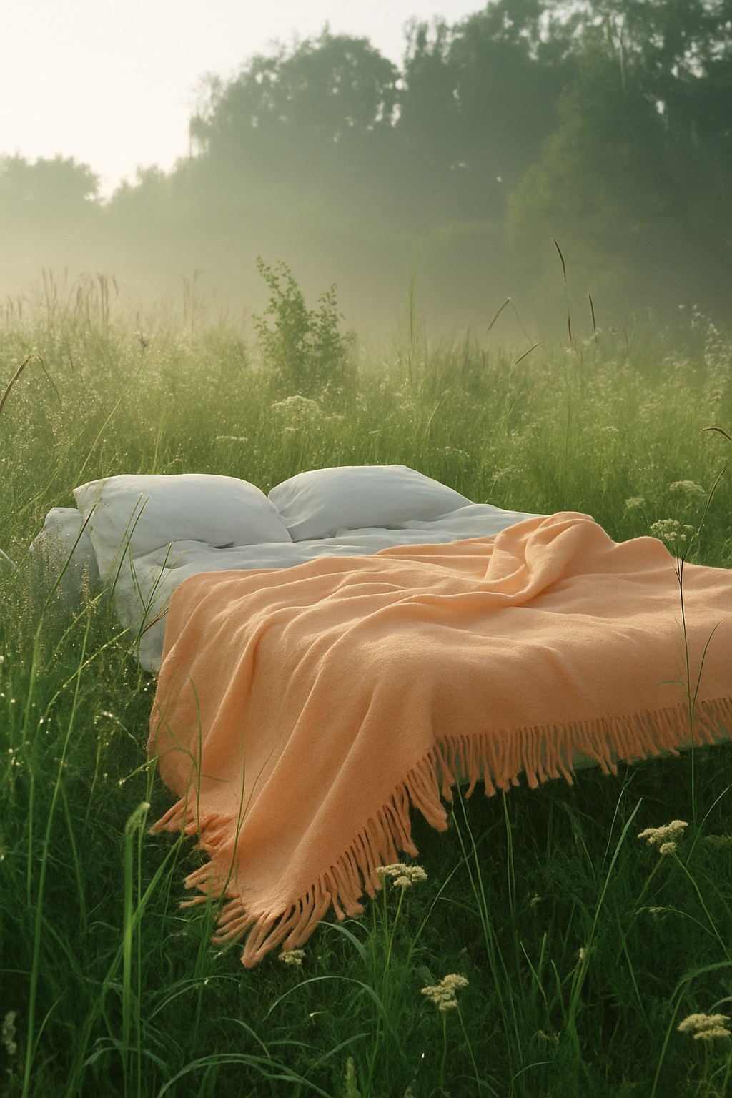 Peach Fringe Bedspread